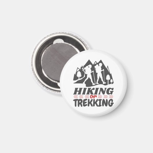 Wandern oder Trekking Magnet (Vorderseite/Rückseite)