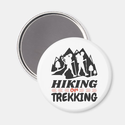 Wandern oder Trekking Magnet (Vorderseite/Rückseite)