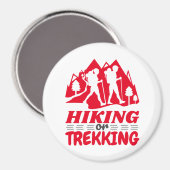 Wandern oder Trekking Magnet (Vorderseite/Rückseite)