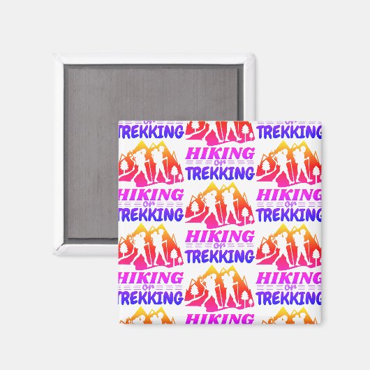 Wandern oder Trekking Magnet (Vorderseite/Rückseite)