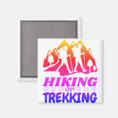 Wandern oder Trekking Magnet (Vorderseite/Rückseite)