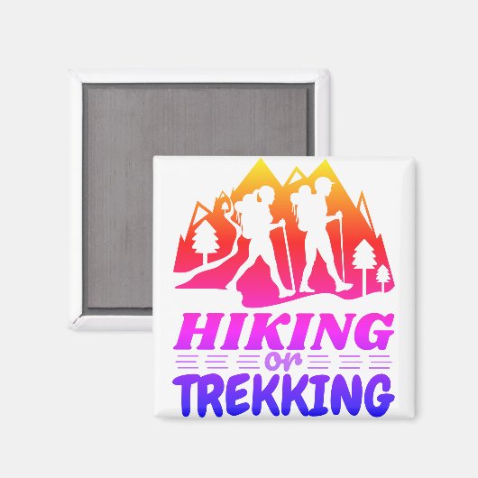 Wandern oder Trekking Magnet (Vorderseite/Rückseite)