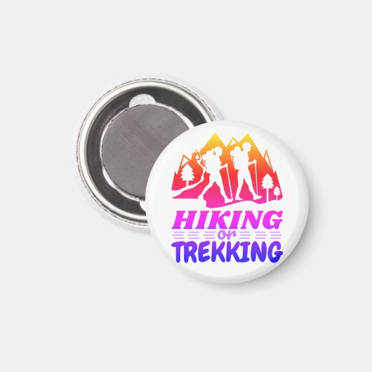 Wandern oder Trekking Magnet (Vorderseite/Rückseite)