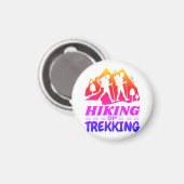 Wandern oder Trekking Magnet (Vorderseite/Rückseite)