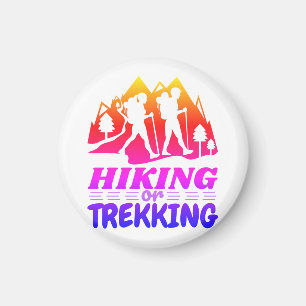 Wandern oder Trekking Magnet