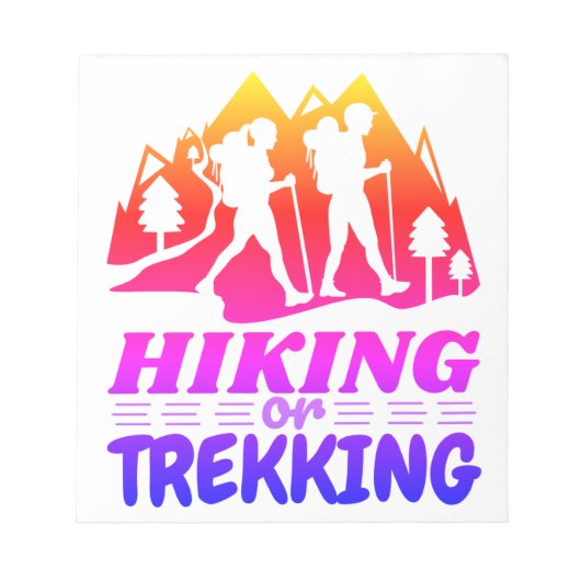 Wandern oder Trekking Notizblock (Vorderseite)