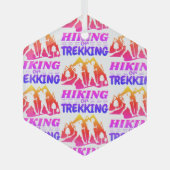 Wandern oder Trekking Ornament Aus Glas (Vorderseite)