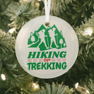 Wandern oder Trekking Ornament Aus Glas