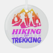 Wandern oder Trekking Ornament Aus Glas (Vorderseite)