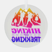 Wandern oder Trekking Ornament Aus Glas (Rückseite)