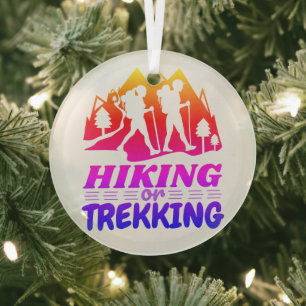Wandern oder Trekking Ornament Aus Glas