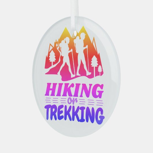 Wandern oder Trekking Ornament Aus Glas (Vorderseite links)