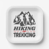 Wandern oder Trekking Pappteller (Vorderseite)