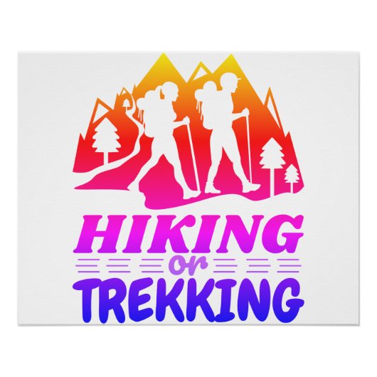 Wandern oder Trekking Poster (Vorderseite)