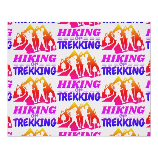 Wandern oder Trekking Poster (Vorderseite)