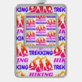 Wandern oder Trekking Rahmen-Ornament Silber (Vorderseite)
