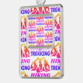 Wandern oder Trekking Rahmen-Ornament Silber (Links)