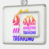 Wandern oder Trekking Rahmen-Ornament Silber (Links)