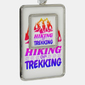 Wandern oder Trekking Rahmen-Ornament Silber (Rechts)
