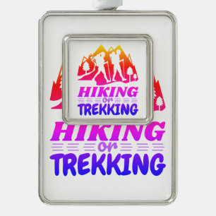 Wandern oder Trekking Rahmen-Ornament Silber