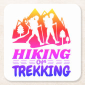 Wandern oder Trekking Rechteckiger Pappuntersetzer (Vorderseite)