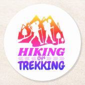 Wandern oder Trekking Runder Pappuntersetzer (Vorderseite)
