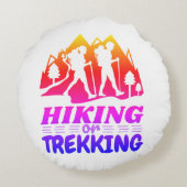 Wandern oder Trekking Rundes Kissen (Rückseite)