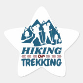 Wandern oder Trekking Stern-Aufkleber (Vorderseite)