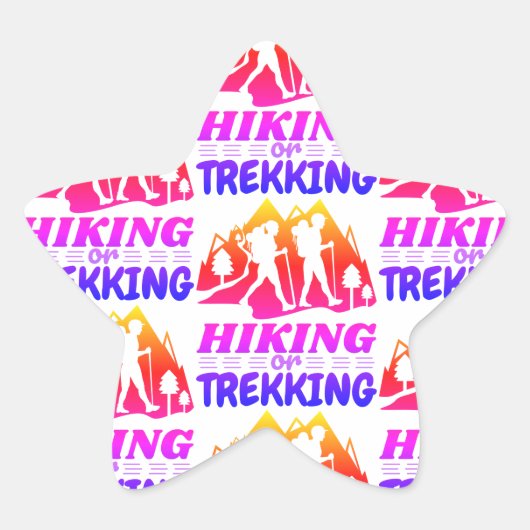 Wandern oder Trekking Stern-Aufkleber (Vorderseite)