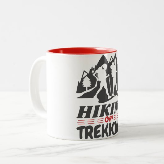Wandern oder Trekking Zweifarbige Tasse (Vorderseite Links)