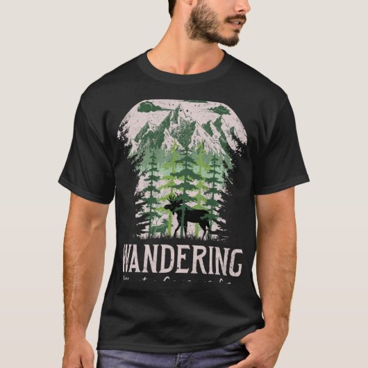 Wandern ohne Grund oder Pflege Elch Camping 5 T-Shirt (Vorderseite)