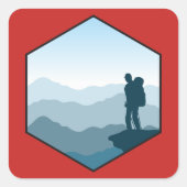 Wandern Quadratischer Aufkleber (Vorderseite)
