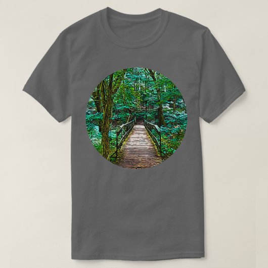 Wandern Radnor Lake Bridge T-Shirt (Design vorne)