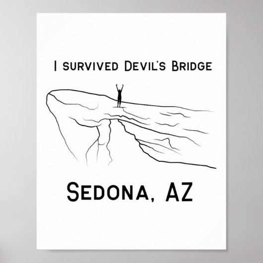 Wandern Sedona Ich überlebte Devil's Bridge Wander Poster (Vorne)