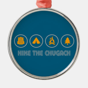 Wandern Sie die Chugach-Berge Alaska Ornament Aus Metall