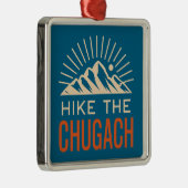 Wandern Sie die Chugach-Berge Sunburst Ornament Aus Metall (Rechts)