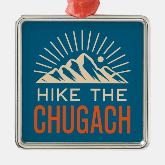 Wandern Sie die Chugach-Berge Sunburst Ornament Aus Metall (Vorne)