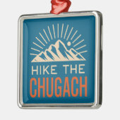 Wandern Sie die Chugach-Berge Sunburst Ornament Aus Metall (Links)