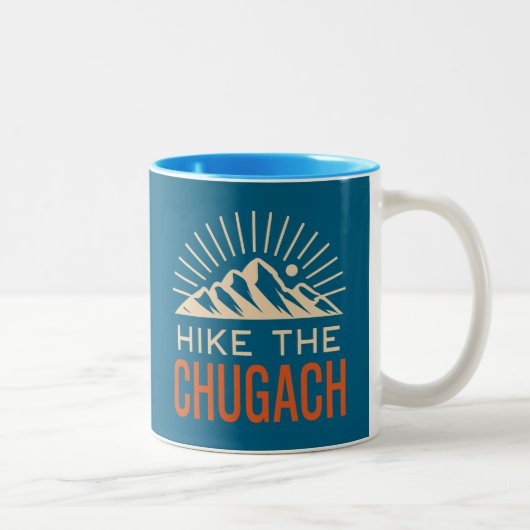 Wandern Sie die Chugach-Berge Sunburst Zweifarbige Tasse (Rechts)