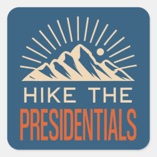 Wandern Sie die Presidential Range New Hampshire S Quadratischer Aufkleber