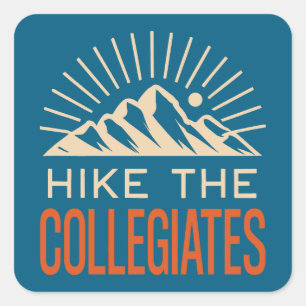 Wandern Sie durch die Collegiate Mountains Sunburs Quadratischer Aufkleber