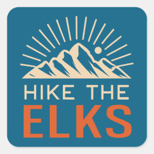 Wandern Sie durch die Elk Mountains Sunburst Quadratischer Aufkleber