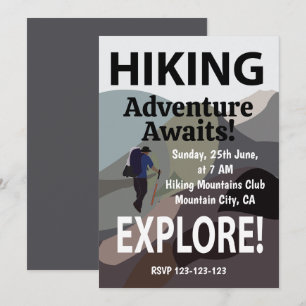 Wandern Sie erkunden Berge Abenteuer Wanderfreunde Einladung