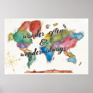 Wandern Sie häufig, wandern Sie immer Karte mit Poster