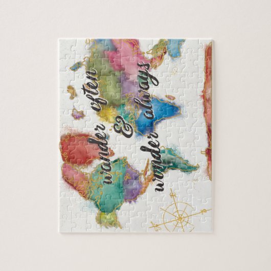 Wandern Sie häufig, wandern Sie immer Karte mit Puzzle (Vertikal)