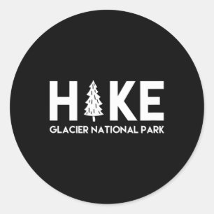 Wandern Sie im Glacier-Nationalpark Montana Souven Runder Aufkleber