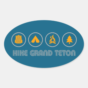 Wandern Sie im Grand Teton National Park Ovaler Aufkleber