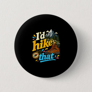 Wandern Sie mit diesem lustigen Rucksacktouristen Button