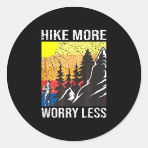 Wandern Sie vintage Wandern mehr Sorgen weniger fü Runder Aufkleber