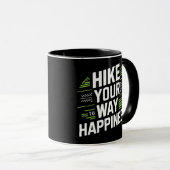 Wandern Sie zum Glück, schwarz Tasse (VorderseiteRechts)